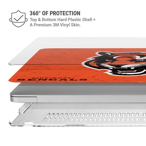 NFL Cincinnati Bengals - Alternate Distressed MacBook Air 13in M1 (2021) Case plus Skin