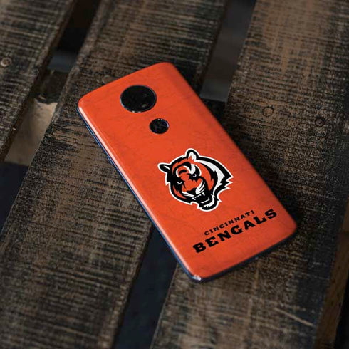 NFL Cincinnati Bengals - Alternate Distressed Moto E5 Plus Skin