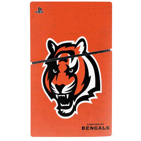 NFL Cincinnati Bengals - Alternate Distressed PS5 Slim Disk Console Skin