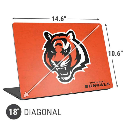NFL Cincinnati Bengals - Alternate Distressed Universal Laptop 18in (14.6 x 10.6in) Skin