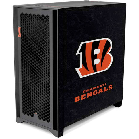 NFL Cincinnati Bengals - Distressed Corsair 4000D Tempered Glass Mid-Tower ATX Case Skin