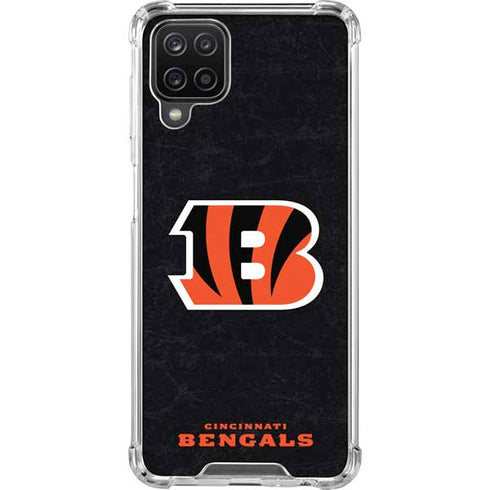 NFL Cincinnati Bengals - Distressed Galaxy A12 Clear Case
