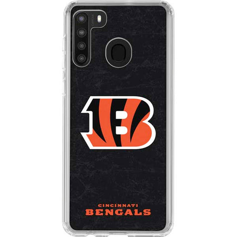 NFL Cincinnati Bengals - Distressed Galaxy A21 Clear Case