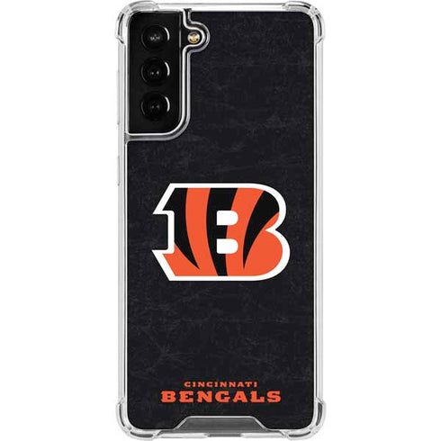 NFL Cincinnati Bengals - Distressed Galaxy S21 FE Clear Case