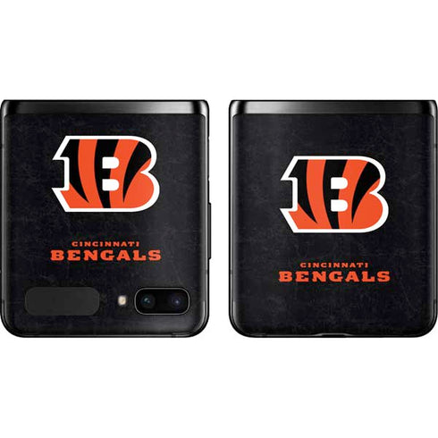NFL Cincinnati Bengals - Distressed Galaxy Z Flip Skin
