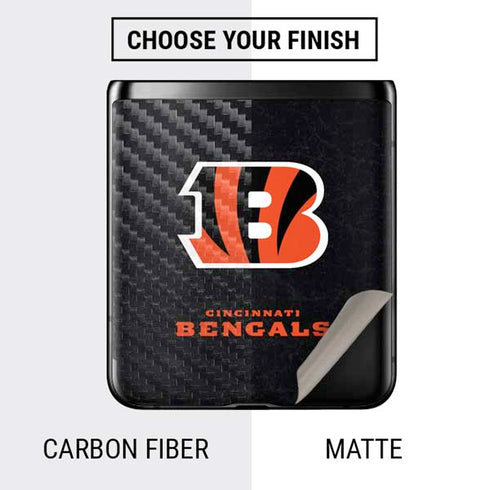 NFL Cincinnati Bengals - Distressed Galaxy Z Flip Skin