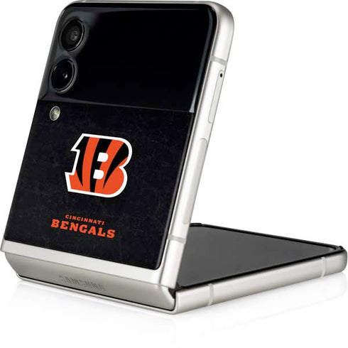NFL Cincinnati Bengals - Distressed Galaxy Z Flip3 5G Skin