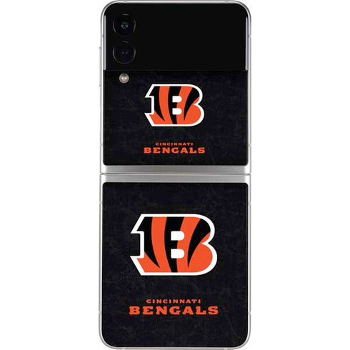 NFL Cincinnati Bengals - Distressed Galaxy Z Flip4 5G Skin