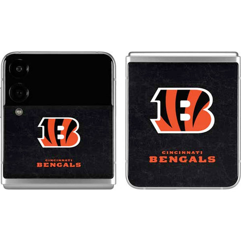 NFL Cincinnati Bengals - Distressed Galaxy Z Flip4 5G Skin