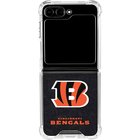 NFL Cincinnati Bengals - Distressed Galaxy Z Flip5 5G Clear Case