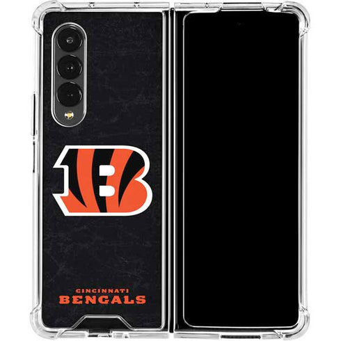 NFL Cincinnati Bengals - Distressed Galaxy Z Fold4 5G Clear Case