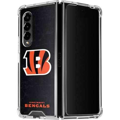 NFL Cincinnati Bengals - Distressed Galaxy Z Fold4 5G Clear Case