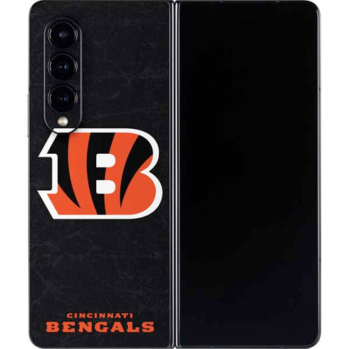 NFL Cincinnati Bengals - Distressed Galaxy Z Fold4 5G Skin