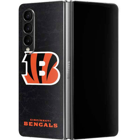 NFL Cincinnati Bengals - Distressed Galaxy Z Fold4 5G Skin