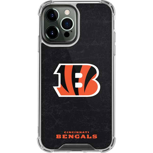 NFL Cincinnati Bengals - Distressed iPhone 13 Pro Max Clear Case