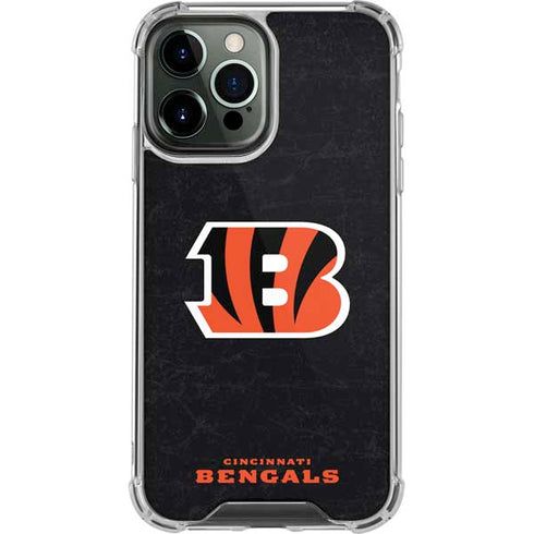 NFL Cincinnati Bengals - Distressed iPhone 15 Pro Max Clear Case