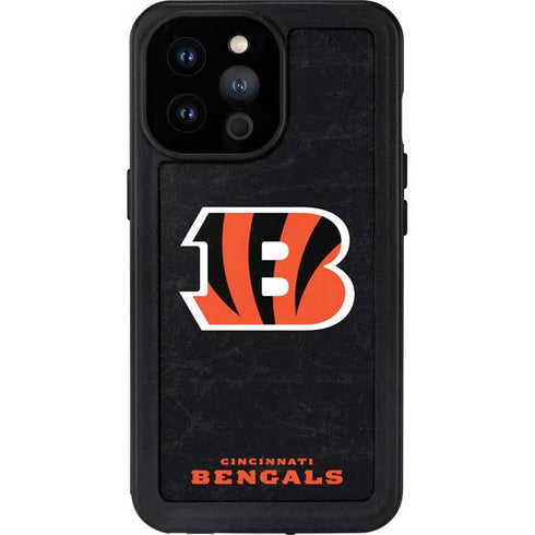 NFL Cincinnati Bengals - Distressed iPhone 14 Pro Max Waterproof Case