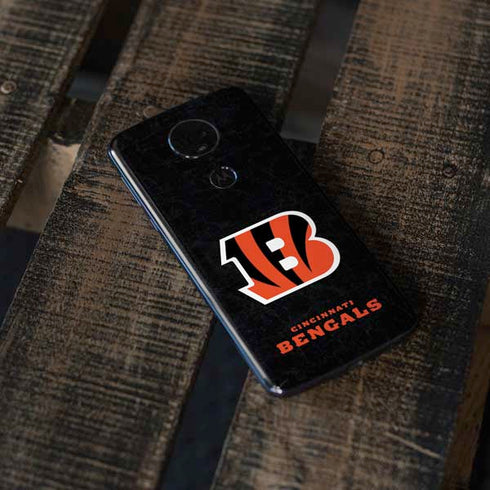 NFL Cincinnati Bengals - Distressed Moto E5 Plus Skin