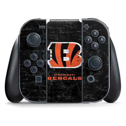 NFL Cincinnati Bengals - Distressed Nintendo Switch (2017-2021) Joy-Con Controller Skin