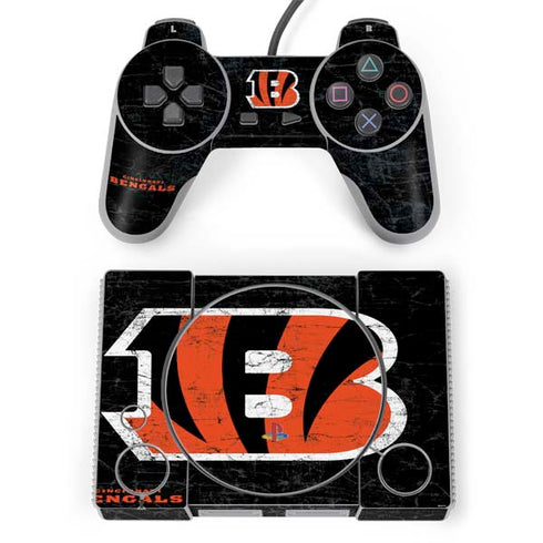 NFL Cincinnati Bengals - Distressed PlayStation Classic Bundle Skin