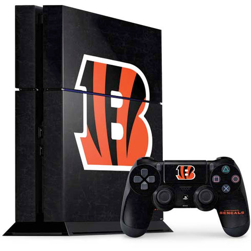 NFL Cincinnati Bengals - Distressed PS4 Console and Controller Bundle Skin