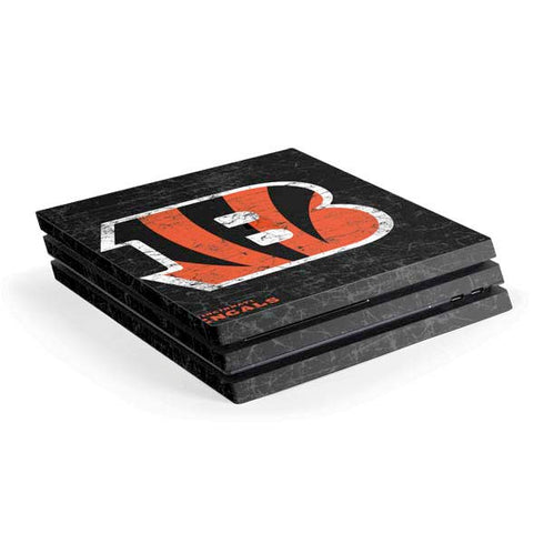 NFL Cincinnati Bengals - Distressed PS4 Pro Console Skin