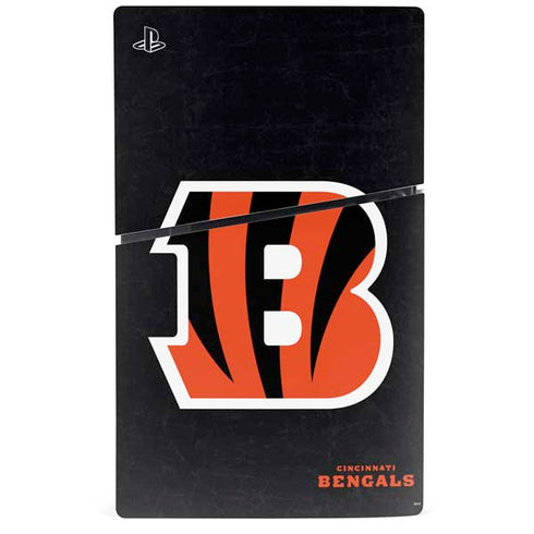 NFL Cincinnati Bengals - Distressed PS5 Slim Digital Edition Bundle Skin