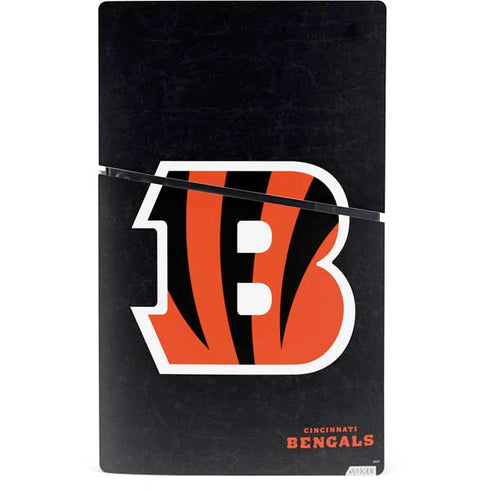NFL Cincinnati Bengals - Distressed PS5 Slim Digital Edition Bundle Skin