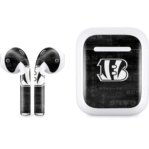 NFL Cincinnati Bengals Black & White Apple AirPods Skin