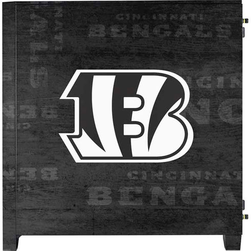 NFL Cincinnati Bengals Black & White Corsair 4000D Tempered Glass Mid-Tower ATX Case Skin
