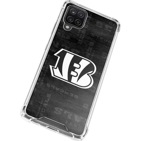 NFL Cincinnati Bengals Black & White Galaxy A12 Clear Case