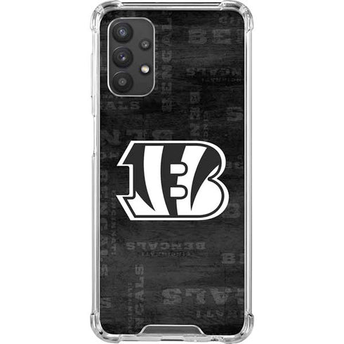 NFL Cincinnati Bengals Black & White Galaxy A32 5G Clear Case