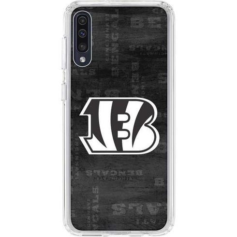 NFL Cincinnati Bengals Black & White Galaxy A50 Clear Case