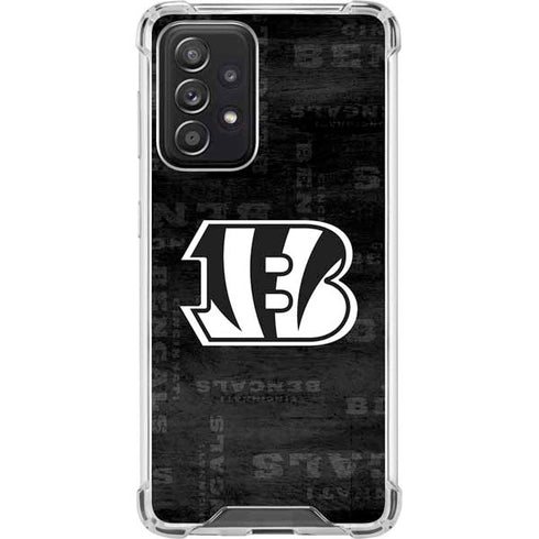NFL Cincinnati Bengals Black & White Galaxy A52 5G Clear Case
