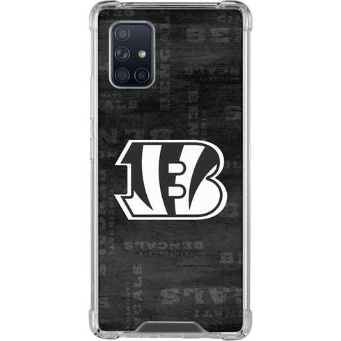 NFL Cincinnati Bengals Black & White Galaxy A71 5G Clear Case