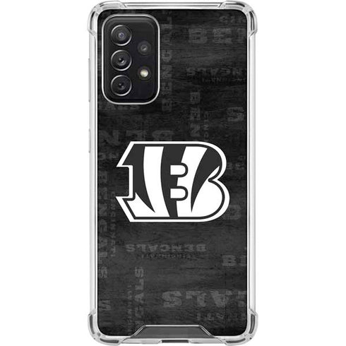 NFL Cincinnati Bengals Black & White Galaxy A72 5G Clear Case