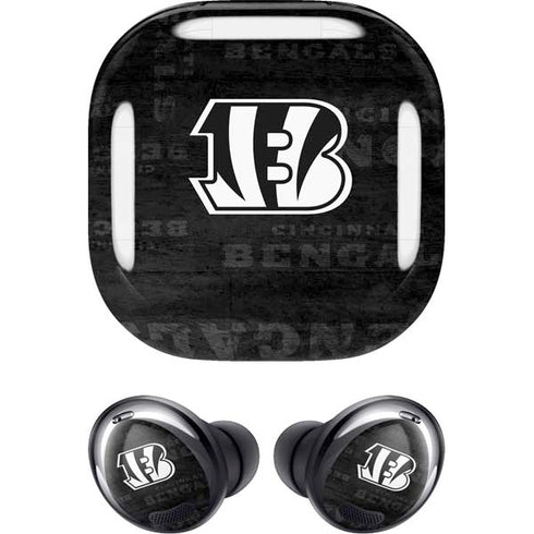 NFL Cincinnati Bengals Black & White Galaxy Buds Pro Skin