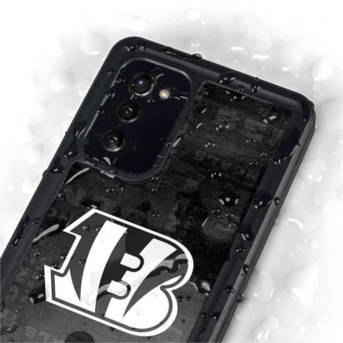 NFL Cincinnati Bengals Black & White Galaxy Note20 5G Waterproof Case
