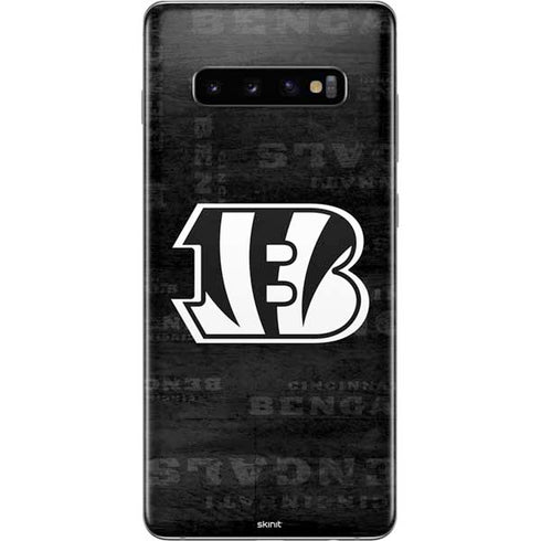 NFL Cincinnati Bengals Black & White Galaxy S10 Plus Skin