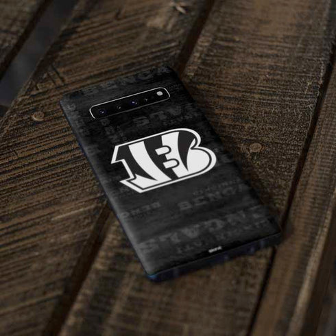 NFL Cincinnati Bengals Black & White Galaxy S10 Skin
