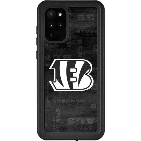 NFL Cincinnati Bengals Black & White Galaxy S20 Plus Waterproof Case