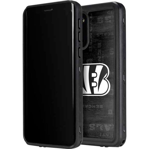 NFL Cincinnati Bengals Black & White Galaxy S20 Plus Waterproof Case