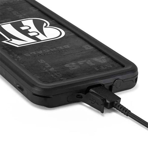 NFL Cincinnati Bengals Black & White Galaxy S20 Plus Waterproof Case