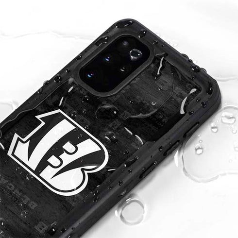 NFL Cincinnati Bengals Black & White Galaxy S20 Plus Waterproof Case