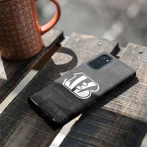 NFL Cincinnati Bengals Black & White Galaxy S20 Pro Case