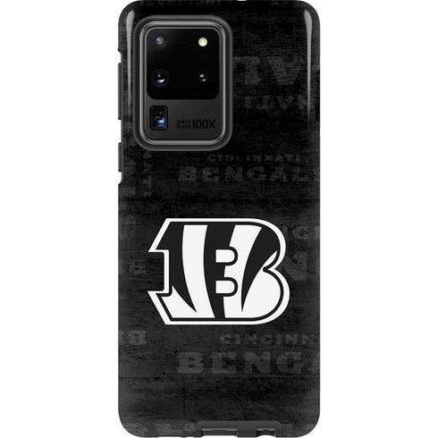 NFL Cincinnati Bengals Black & White Galaxy S20 Ultra 5G Pro Case