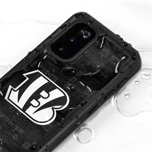 NFL Cincinnati Bengals Black & White Galaxy S20 Waterproof Case
