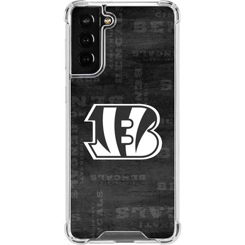 NFL Cincinnati Bengals Black & White Galaxy S21 FE Clear Case
