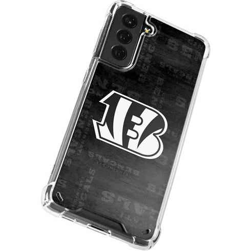 NFL Cincinnati Bengals Black & White Galaxy S21 Plus 5G Clear Case