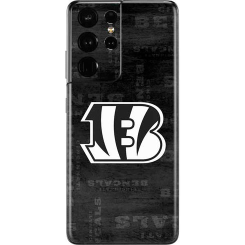 NFL Cincinnati Bengals Black & White Galaxy S21 Ultra 5G Skin